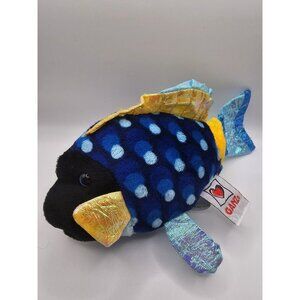 Ganz Webkinz Lil Kinz Blue TriggerFish Stuffed Animal Retired No Code HS526-READ
